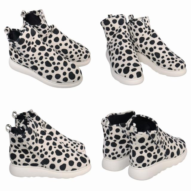 【靴のHOSHIKAWA】  『A-OK 94405P』 エーオーケー ショートブーツ 22cm〜24.5cm EEEE レディース ブラック ショート丈 スウェード サイドゴア 幅が広い 国産 牛革 厚底 秋冬