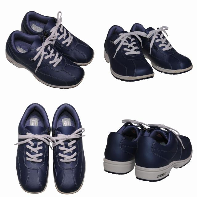 【靴のHOSHIKAWA】  『YONEX SHWLLC41』 ヨネックス スニーカー 22cm〜25cm 3.5E レディース ブラック ウォーキングシューズ ファスナー レースアップ 合皮 撥水 巾広