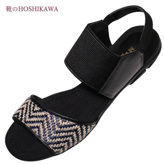 【靴のHOSHIKAWA】  『MONET 882101』 モネ フラットサンダル レディース キャメル 21.5cm〜24.5cm EEE オープントゥ バックバンド 日本製 牛革