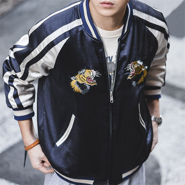 【専用】MUVEILサイズ40スカジャン虎刺繍シルク100%ミュベール　アウター 楽天市場】スカジャン 虎（カラーブルー）の通販