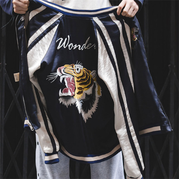 【専用】MUVEILサイズ40スカジャン虎刺繍シルク100%ミュベール　アウター 楽天市場】スカジャン サテン メンズ トラ 虎 和柄 長袖 刺繍 アウター