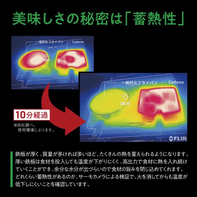 Cadono 鉄板焼き用3.2mm極厚フライパン
