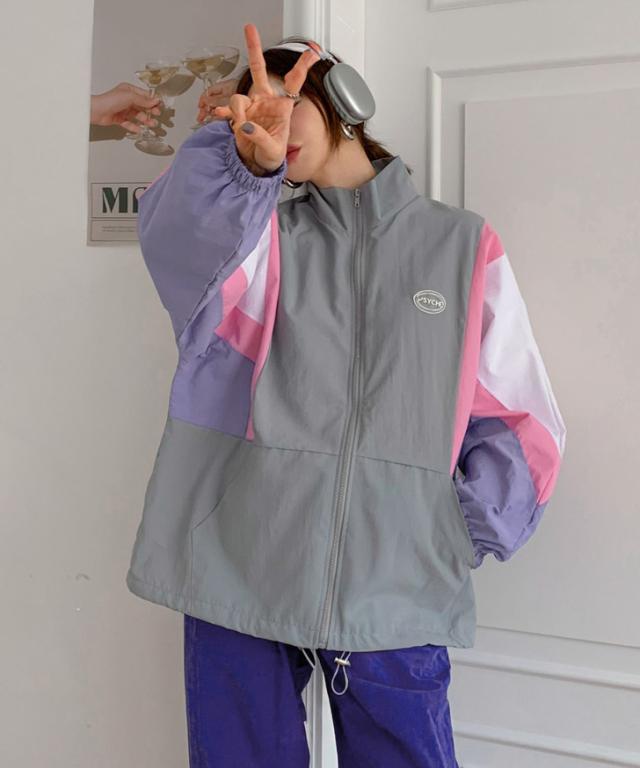 新作 ナイロンタッチマルチカラーワイドジャケット レディース