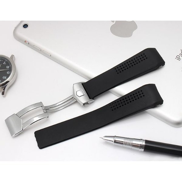 タグホイヤー TAGHEUER用 Dバックル用 互換社外品 ラバーベルト