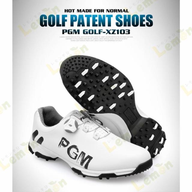 ゴルフシューズ ダイヤル式 PGM スパイクレス スニーカータイプ 歩きやすい 疲れにくい 快適 防水 紐なし golf 25.0cm~28.0cm