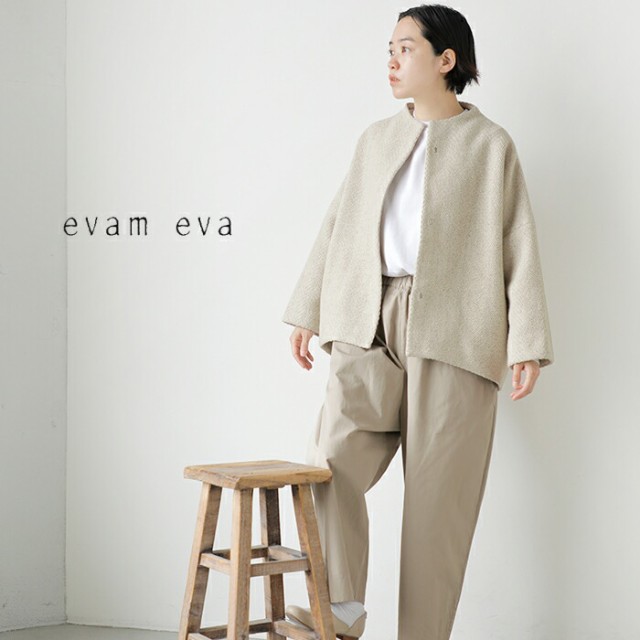 e233t138) evam eva エヴァムエヴァ ウールツイード ショート コート