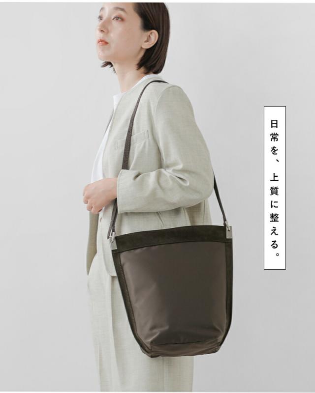 ORSETTOカウレザー ナイロン 2way ショルダー バッグ “RACCOLTO” 01-161-162-01