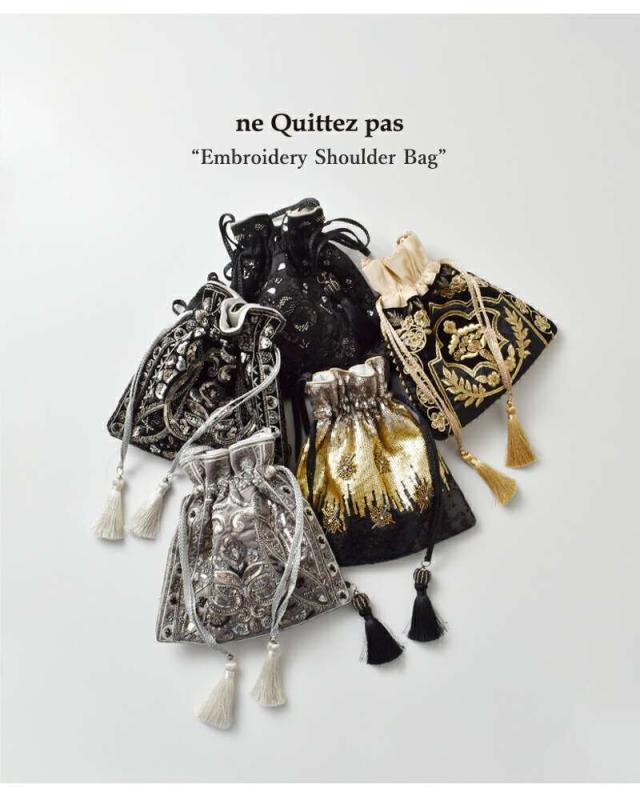 ne Quittez pas(ヌキテパ)スパンコール刺繍ショルダーバッグ“EmbroideryShoulderBag”012052nj3-5-7-9
