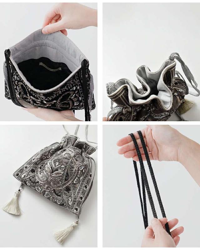 ne Quittez pas(ヌキテパ)スパンコール刺繍ショルダーバッグ“EmbroideryShoulderBag”012052nj3-5-7-9