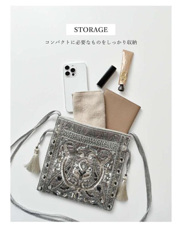 ne Quittez pas(ヌキテパ)スパンコール刺繍ショルダーバッグ“EmbroideryShoulderBag”012052nj3-5-7-9