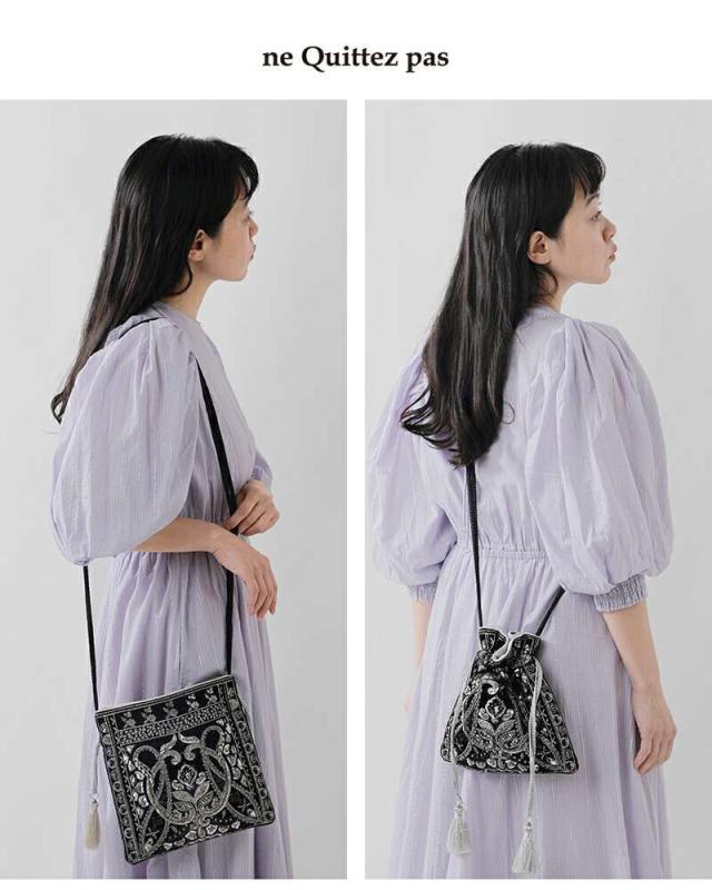 ne Quittez pas(ヌキテパ)スパンコール刺繍ショルダーバッグ“EmbroideryShoulderBag”012052nj3-5-7-9