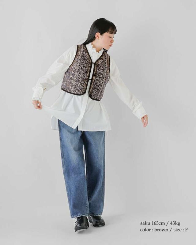 Sara Mallika(サラマリカ)コットンジャガードフラワープリントベスト020952sb4