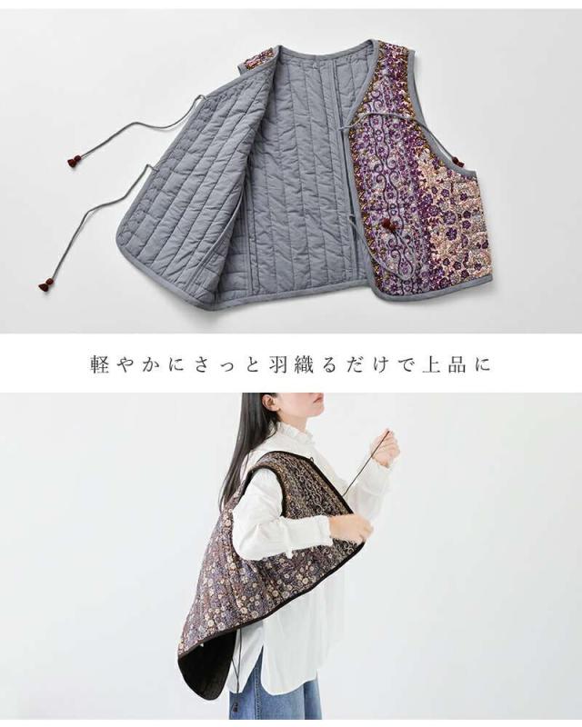 Sara Mallika(サラマリカ)コットンジャガードフラワープリントベスト020952sb4