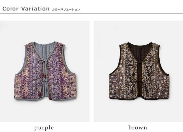 Sara Mallika(サラマリカ)コットンジャガードフラワープリントベスト020952sb4