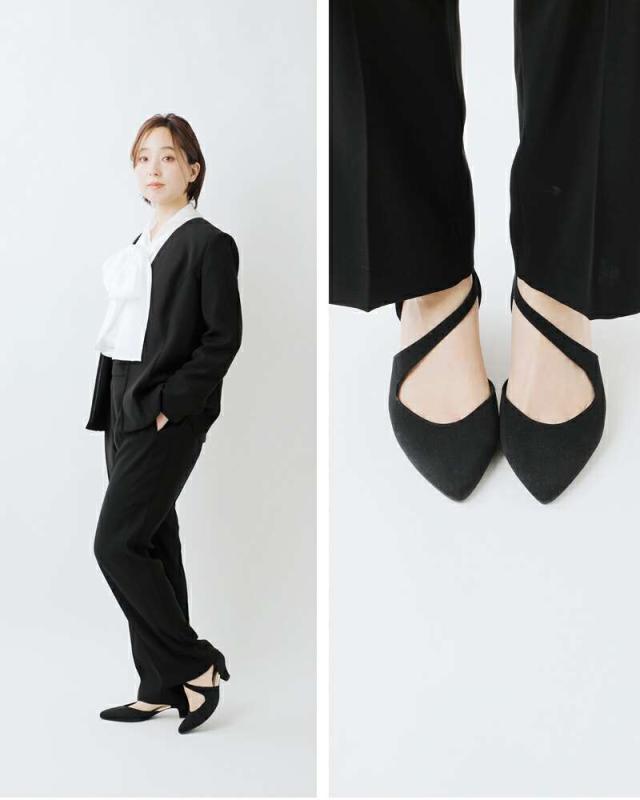 kaene(カエン)アシンメトリーストラップパンプス050018o