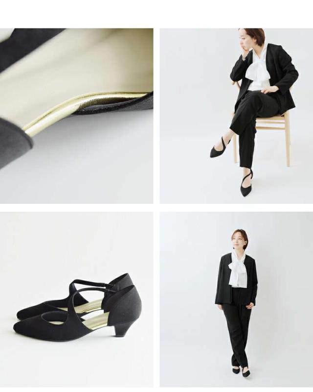 kaene(カエン)アシンメトリーストラップパンプス050018o