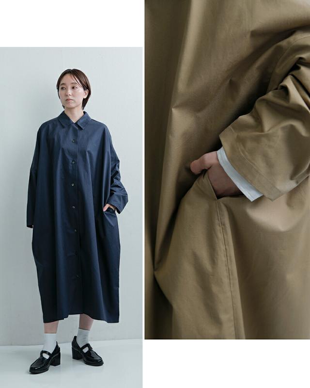mizuiro ind(ミズイロインド)コットンワイドシャツワンピース1-250084