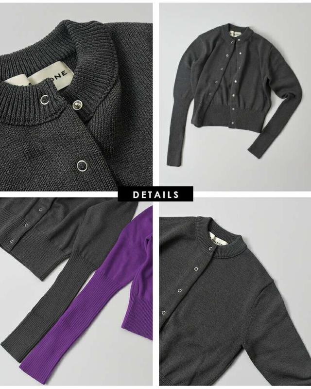 Shinzoneウール混 ロングスリーブ リブ ニット カーディガン “LONG RIB CARDIGAN” 23amsni05