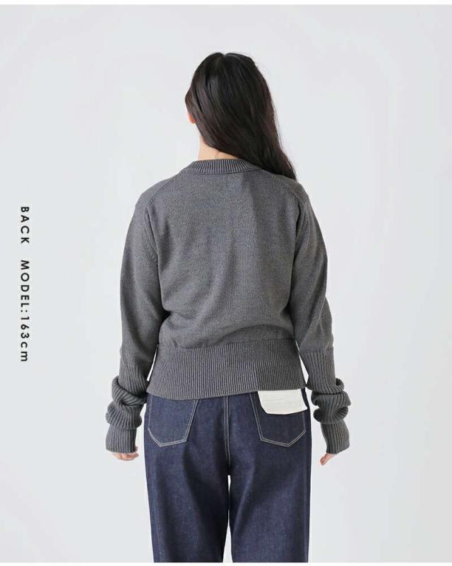 Shinzoneウール混 ロングスリーブ リブ ニット カーディガン “LONG RIB CARDIGAN” 23amsni05