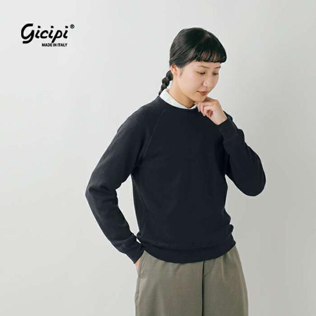 GICIPI(ジチピ)ぺザンテコットンクルーネックミラノリブラグランスリーブニットソー“Tartufo”2517a
