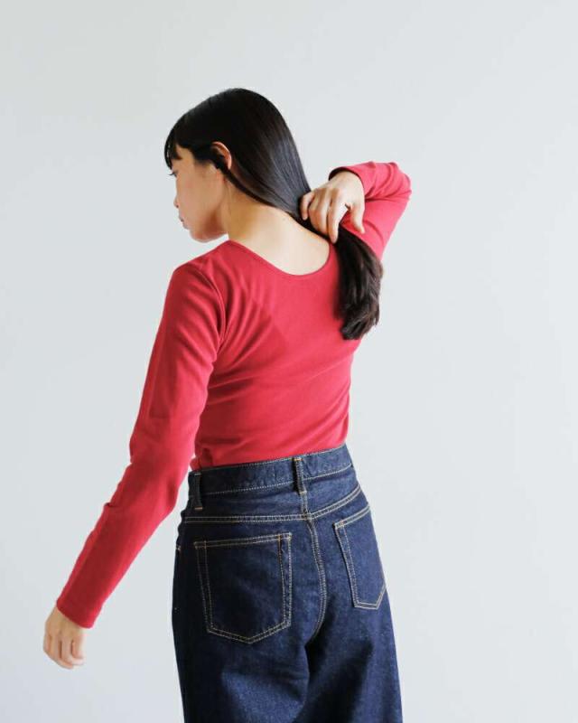 ジチピ Tシャツ GICIPI  コスティーナ コットン バックU ロングスリーブ Tシャツ “Cece” 2519a  クーポン対象