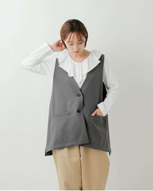 mizuiro ind(ミズイロインド)ディープVネックワイドベスト3-230108