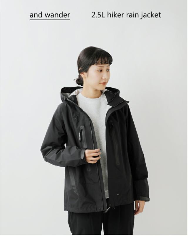 and wander(アンドワンダー)ハイカーレインジャケット“2.5Lhikerrainjacket”574-5911003