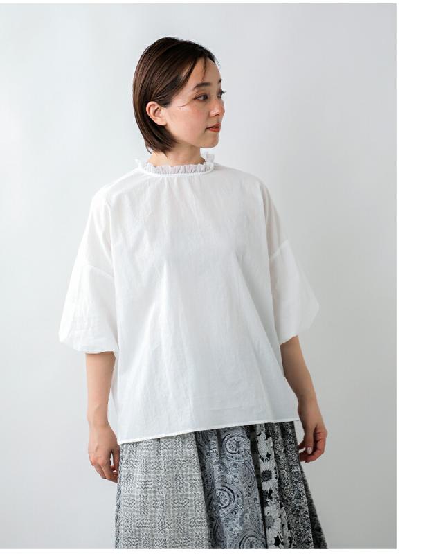 NARU(ナル)60ふんわりローンコットンチュールカラーリエカブラウス629915bd