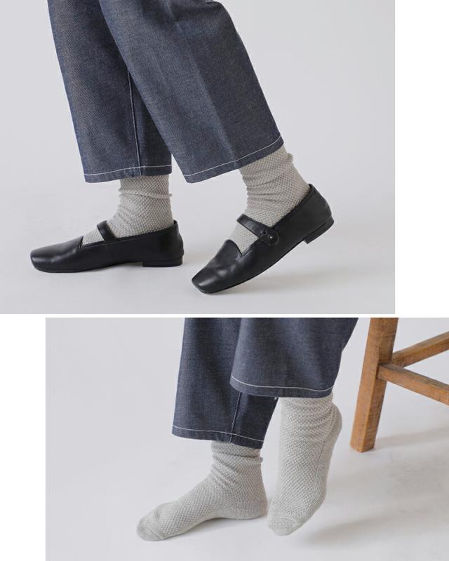 ORGANIC GARDEN(オーガニックガーデン)コットン鹿の子編みソックス8-0036