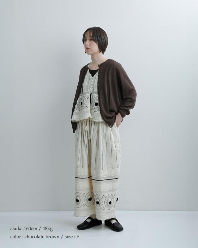 mao madearanciato別注 UVカット リネン クルーネック カーディガン 992118
