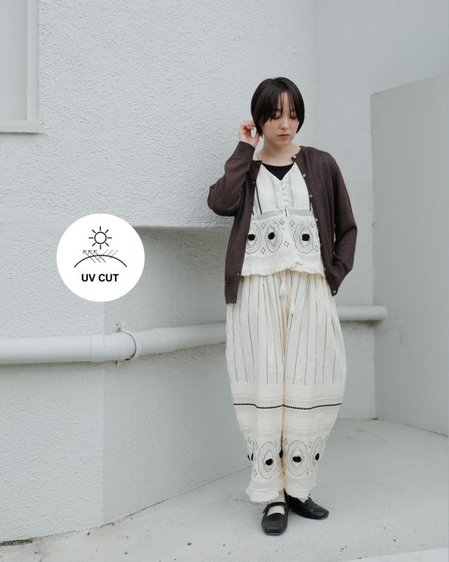 mao madearanciato別注 UVカット リネン クルーネック カーディガン 992118