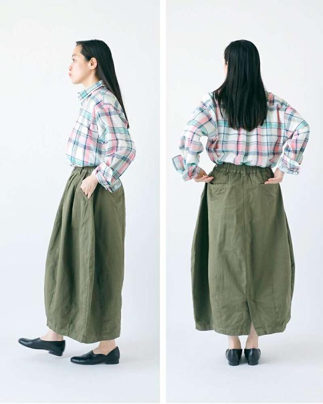 HARVESTY(ハーベスティ)コットンチノクロス製品染サーカススカートa22503