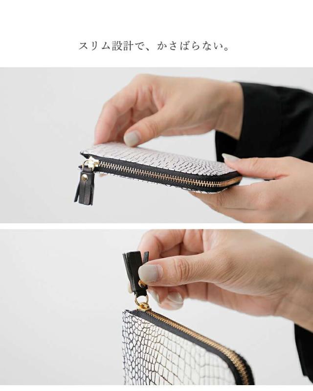 POMTATA(ポンタタ)カウレザークロコ型押しLジップショートウォレット“ALXLZIPSHORT”alx-l-zip-short