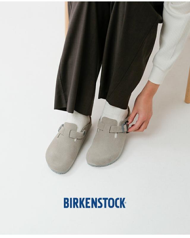 BIRKENSTOCK(ビルケンシュトック)ベロアレザーフラットクロッグサンダル“BOSTON”boston-same1