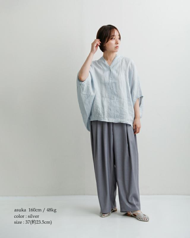 PAOLO BOVE(パオロ ボーヴ)レザーバックストラップフラットサンダルchr-ss24-124