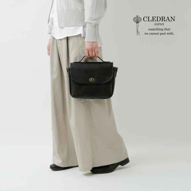 CLEDRAN(クレドラン)カウレザーフラップショルダーバッグ“SAINTE”cl-3873