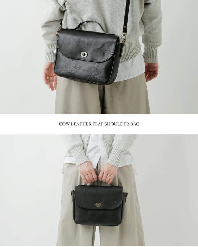 CLEDRAN(クレドラン)カウレザーフラップショルダーバッグ“SAINTE”cl-3873