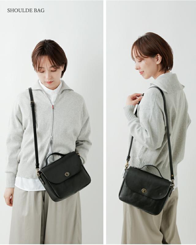 CLEDRAN(クレドラン)カウレザーフラップショルダーバッグ“SAINTE”cl-3873