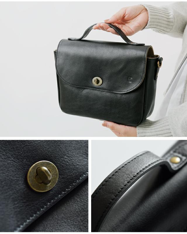 CLEDRAN(クレドラン)カウレザーフラップショルダーバッグ“SAINTE”cl-3873