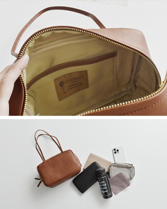 CLEDRAN(クレドラン)カウレザースクエアボストンバッグ“NOUVE”cl-3941