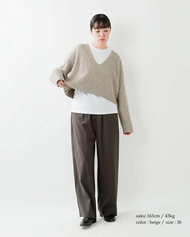 シーティープラージュ ニット セーター C.T.plage  ヤク ウール Vネック クロップド ニット プルオーバー ct25316  ☆☆ クーポン対象