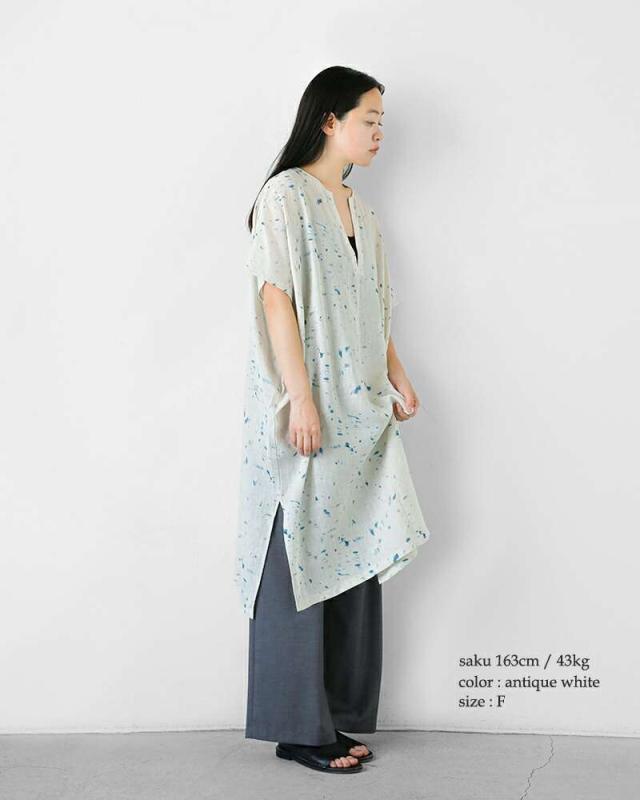 evam eva(エヴァムエヴァ)リネンプリントポンチョe251t245