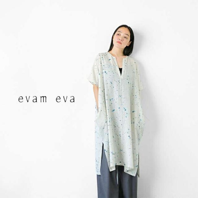 evam eva(エヴァムエヴァ)リネンプリントポンチョe251t245