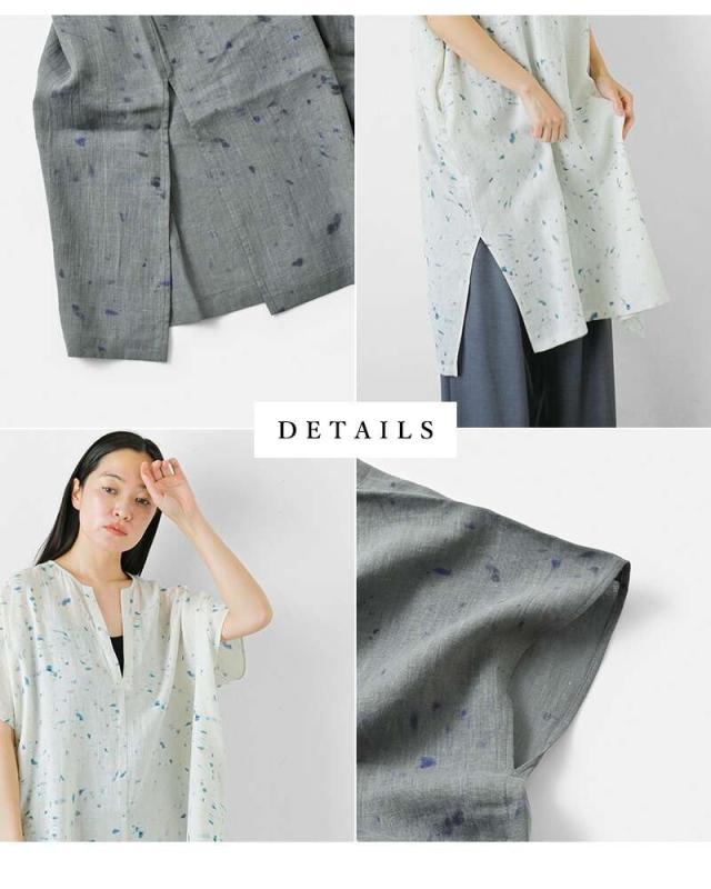 evam eva(エヴァムエヴァ)リネンプリントポンチョe251t245