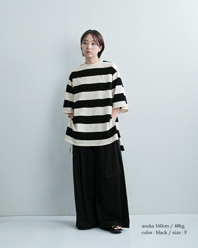 euphoric(ユーフォリック)コットンボーダースリットTシャツ“BorderSlitTee”eu-ct5403