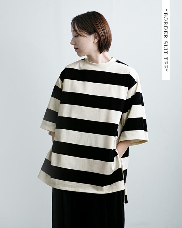 euphoric(ユーフォリック)コットンボーダースリットTシャツ“BorderSlitTee”eu-ct5403