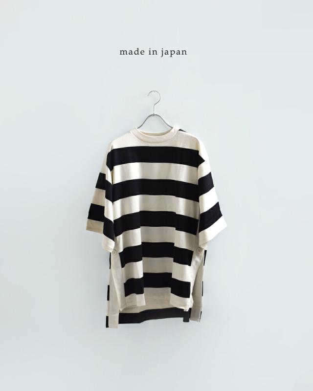 euphoric(ユーフォリック)コットンボーダースリットTシャツ“BorderSlitTee”eu-ct5403