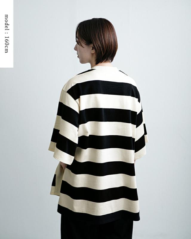 euphoric(ユーフォリック)コットンボーダースリットTシャツ“BorderSlitTee”eu-ct5403