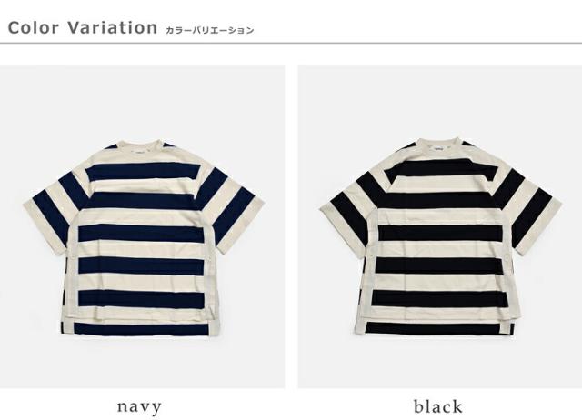 euphoric(ユーフォリック)コットンボーダースリットTシャツ“BorderSlitTee”eu-ct5403