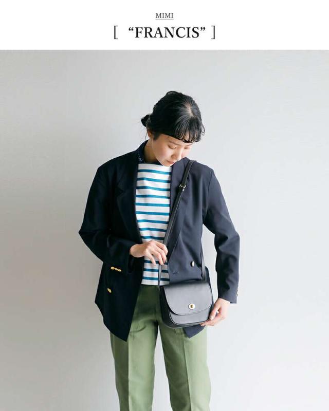 ミミ ショルダーバッグ Mimi  グレイン ベジタブル タンニンレザー ショルダーバッグ “FRANCIS” francis-mimi  クーポン対象